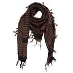 Echarpe imprim�e style kufiya marron noir foulard shemagh arafat