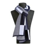 charpe en maille homme - femme  carreaux chaude epais automne hiver bleu