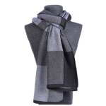 charpe en maille homme - femme  carreaux chaude epais automne hiver gris