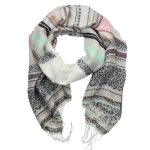 Echarpe multicolores charpe modle sophistiqu avec franges 57x180 cm foulard