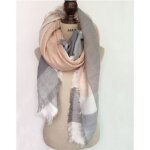 Echarpe plaid femme foulard frange chle chaude automne hiver echarpe rose 140cm * 140cm