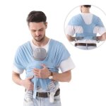 Echarpe de portage b�b� - porte - b�b� l�ger style kangourou - harnais de poitrine - bleu
