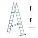 Echelle transformable 2 plans stablepro 2x11 marches aluminium extensible coulissante 3 positions hauteur ...