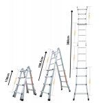 �chelle articul�e et t�lescopique pliante en aluminium 4x4 marches 388m