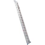 Echelle coulissante  corde professionnelle hailo trio 3 plans 3x16 chelons 11m en alu
