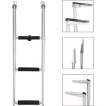 chelle d'embarquement pliable 3 plans - vidaxl - acier inoxydable 304 - charge maximale 200 kg