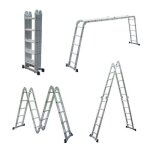 �chelle multifonction pliable 4x5 marches 6 en 1 5. 7m 100% aluminium avec plateforme �chafaudage