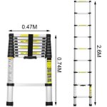 Echelle tlescopique 26m portable aluminium 9 echelons capacit de 150 kg multifonction echelle