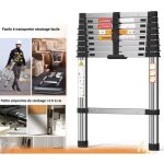 �chelle t�lescopique 26 m - en acier inoxydable - pour camping - car grenier bureau entrep�t - facile ...