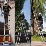 chelle tlescopique - aufun - 5m - aluminium - antidrapante - pliable