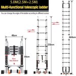 �chelle t�lescopique multifonctions 50m en aluminium r�sistant avec roulettes - charge 150 kg - 16 �chelons ...
