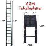 chelle tlescopique pliable en aluminium 62 m avec 2 crochets chelle coulissante polyvalente charge ...
