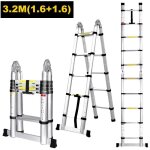 �chelle t�lescopique pliante 3. 2m - exbon - aluminium - 10 echelons - charge 150 kg