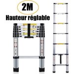 �chelle t�lescopique portable 2m �chelle pliable en aluminium multi - fonction norme en131charge 150 ...