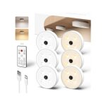 �clairage darmoire led - ezvalo - lot de 6 - d�tecteur de mouvement - t�l�commande - rechargeable usb ...