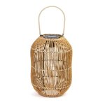 Eclairage ext�rieur - nature & d�couvertes : lanterne solaire fa�on rotin - bois