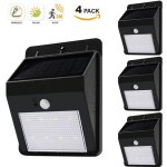 Eclairage led applique solaire avec detecteur de mouvement luminaire exterieur led lampe jardin avec ...