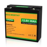 Eco - worthy 12v 30ah 360wh lithium fer phosphate batterie lifepo4 pour power wheel trolling motor marine ...