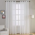 Eco�toile� lot de 2 rideaux voilages tamisants � oeillets ronds d�coration pour salon chambre blanc 140x220 ...
