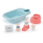 Ecoiffier nursery 787 - baignoire garnie 32 cm - 18 mois - le bain de b�b�