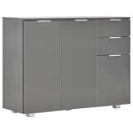 Economique 29320 bahut de cuisine magic - buffet armoire de cuisine gris brillant 107 x 35 x 76 cm