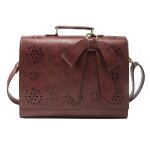 Ecosusi sac cartable en bandouli�re pour femme sac � main vintage sac d?ordinateur portable 14. 7 marron ...