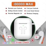couteurs bluetooth i90000 max tws avec tui de chargement contrle de la frappe amlioration de la qualit ...