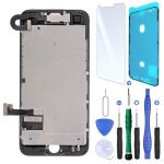Ecran complet remplacement pour iphone 7 noir vitre + verre trempe + outils