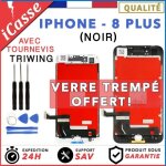Ecran lcd + vitre tactile sur chassis iphone 8 plus noir + outils Ecran lcd + vitre tactile sur chassis iphone 8 plus noir + outils