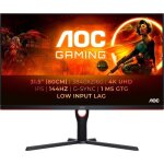 Ecran pc gamer - aoc - 315 - uhd - 144hz - dalle fast ips - 1ms - ajustable en hauteur - u32g3x / bk