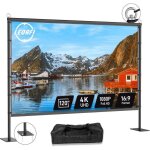 �cran de projection 120 ext�rieur sur pied 16:9 hd 4k sans plis projection avant / arri�re sac inclus ...