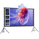 �cran de projection - homcom - 100 16:9 hd 4k / 8k - tr�pieds pliables angle vision 160� - polyester ...