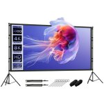 �cran de projection - homcom - 120 16:9 hd 4k / 8k - tr�pieds pliables angle vision 160� - polyester ...