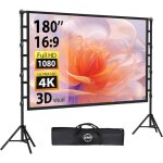 �cran de projection portable 180 pouces - ediliq - 16:9 - 4k full hd - r�glable en hauteur - pour home ...