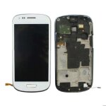 Ecran tactile + lcd blanc avec contour de remplacement pour samsung galaxy s3 mini (gt - i8190)