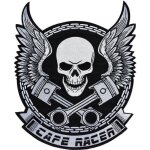 Ecusson route 66 biker motard moto tete de mort thermocollant grand format 31x26cm patche badge