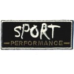 Ecusson sport noir thermocollant.