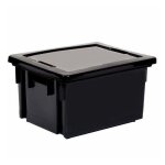 Bac de rangement - eda - 20 l - couvercle inclus - plastique - couleur gris Bac de rangement - eda - 20 l - couvercle inclus - plastique - couleur gris
