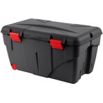 Malle de rangement - eda - trafic - 85 l - noir et rouge - 2 roulettes
