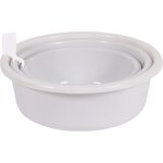 Eda plastique lot de 3 cuvettes rondes -  27 / 31 / 35 cm - blanc