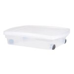 Eda plastique coffre de rangement dessous de lit 40 l avec roulettes - naturel - 68 x 48 x 175 cm