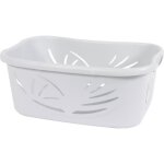 Eda plastique panier  linge ergonomique flora 37 l - blanc crus - 59 x 39 x 24 cm