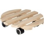 Eda support  roulettes -  30 cm x h 8 cm - bois de htre - 4 roulettes