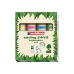 Surligneur - edding - ecoline 24 - encre à leau - pointe biseautée - pack de 4 couleurs Surligneur - edding - ecoline 24 - encre à leau - pointe biseautée - pack de 4 couleurs