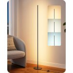 Edishine lampadaire sur pied salon led dimmable 3000k - 4500k - 6000k h152cm interrupteur � pied noir ...