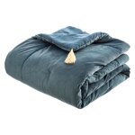 Edredon en velours sonia 80 x 180 cm atmosph�ra - bleu