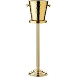 Edzard seau � champagne capri en acier inoxydable effet martel� avec support