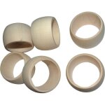 Ronds de serviette - efo - lot de 6 - bois de h�tre naturel - d�coration de table - rustique