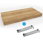 Egger - set naturel plan vasque 100x8x50 cm + 2 supports pour plan vasque dolce 395 cm imitation ch�ne ...