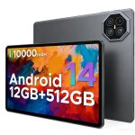 Tablette tactile - pad - ego tab a9 - android 14 �cran 10. 1 ips hd 12gb + 512gb 10000mah 5g?wifi - noir ...